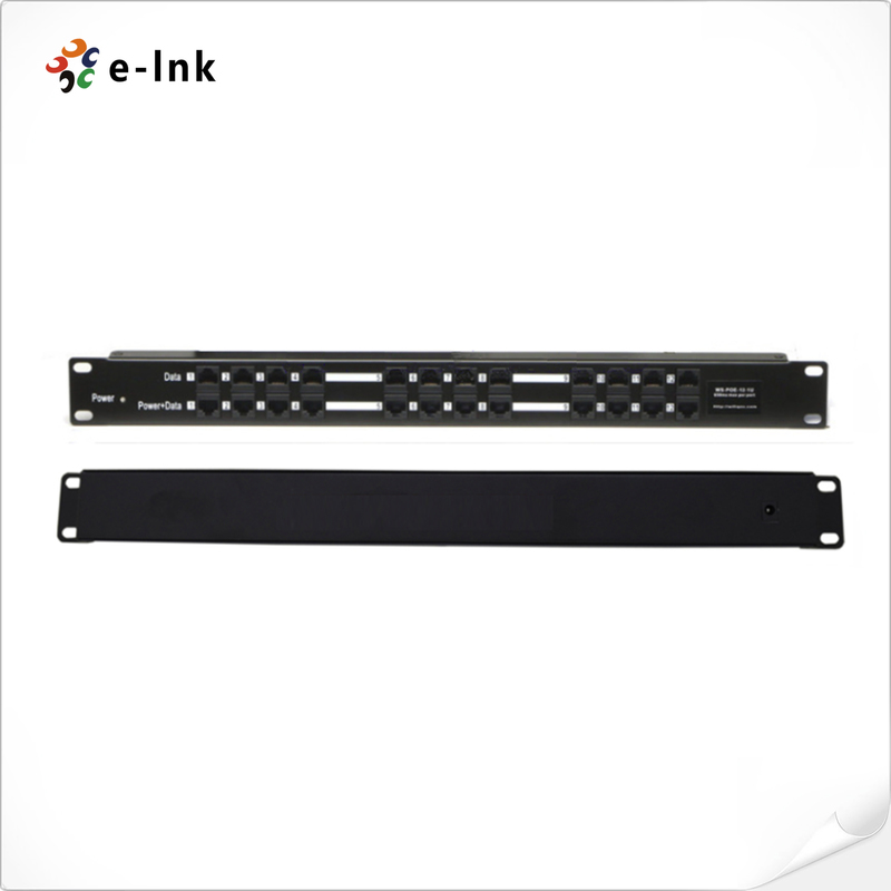 12-Port 1U Rack Mount Passive PoE Injector with Power couples: 4.5 ...