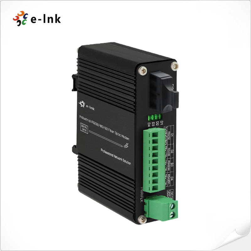 Etic Serial Modem Industrial Serial Fiber Optic Modem 80km Range DIN-Rail Mount RS232/485 ...