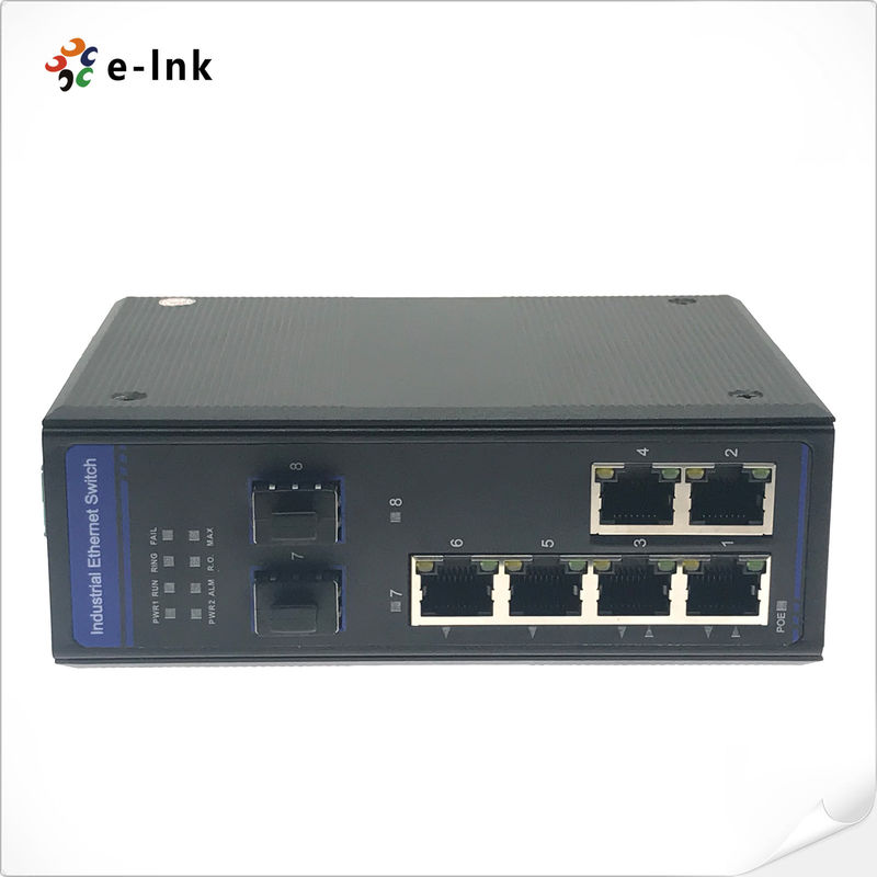 IEEE 802.1Q 4 Port Din Rail Industrial PoE Switch Wall Mount