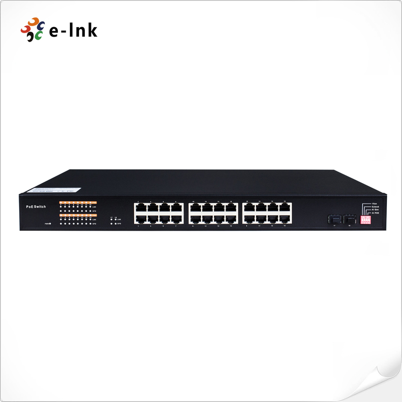 Outdoor Unmanaged 24 Port PoE Switch 10/100/1000T 802.3at SFP