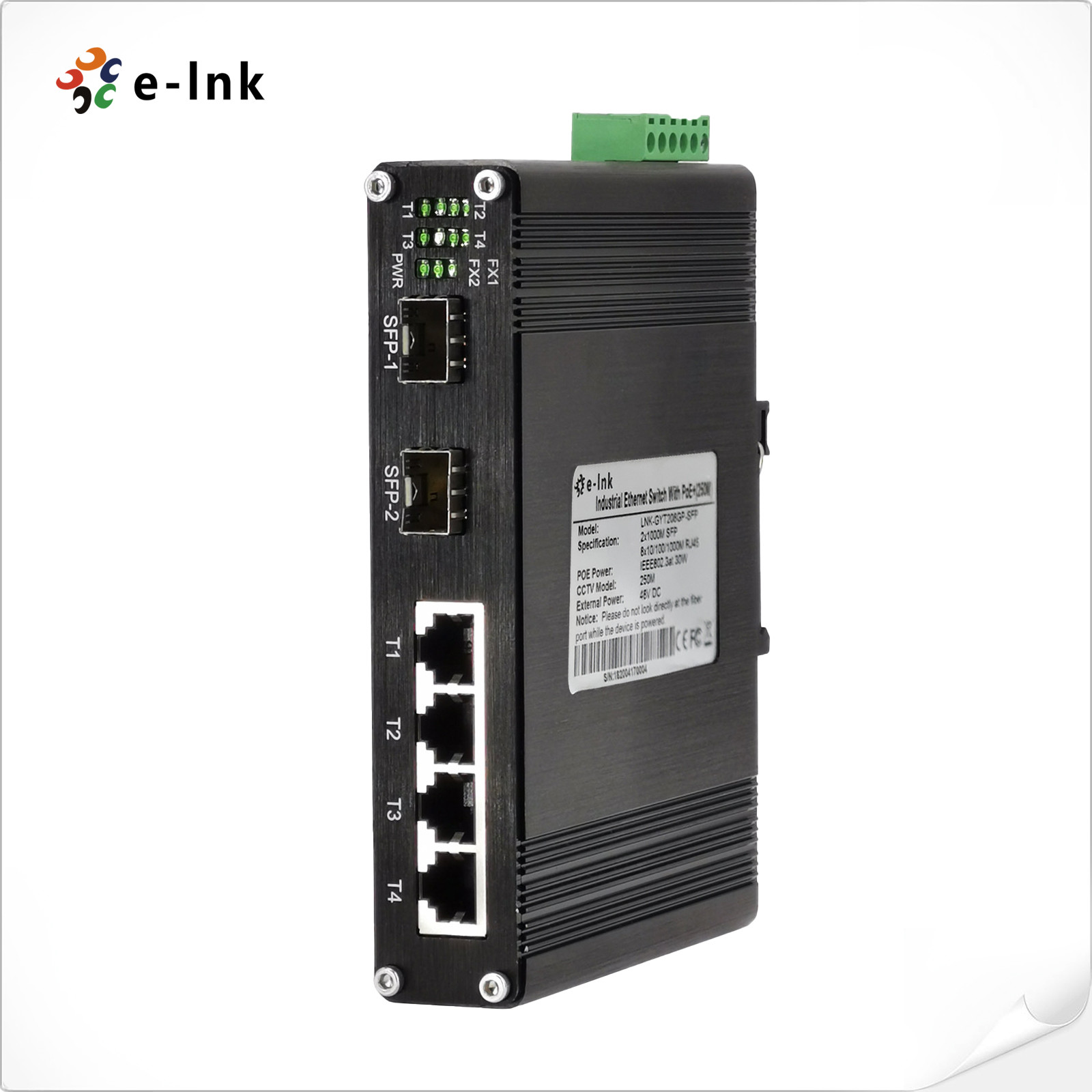 Redundant Power Input Unmanaged Network Switch 4 Port Industrial