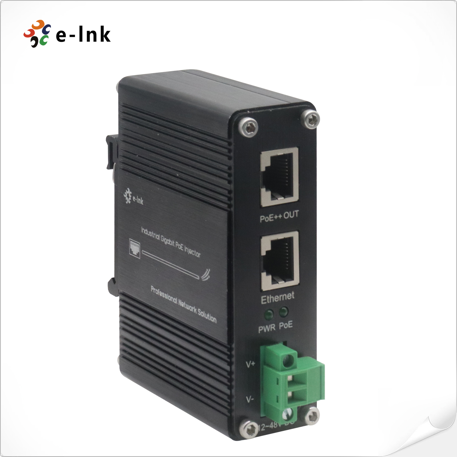 Industrial Gigabit 95W 802.3bt PoE++ Injector (12~48VDC) Supports DIN ...