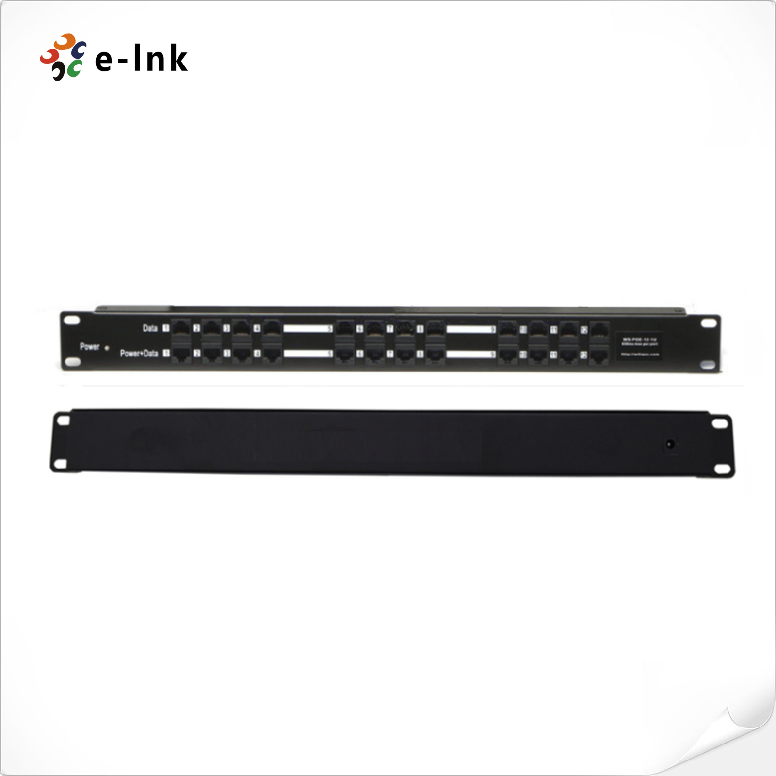 12-Port 1U Rack Mount Passive PoE Injector with Power couples: 4.5 ...