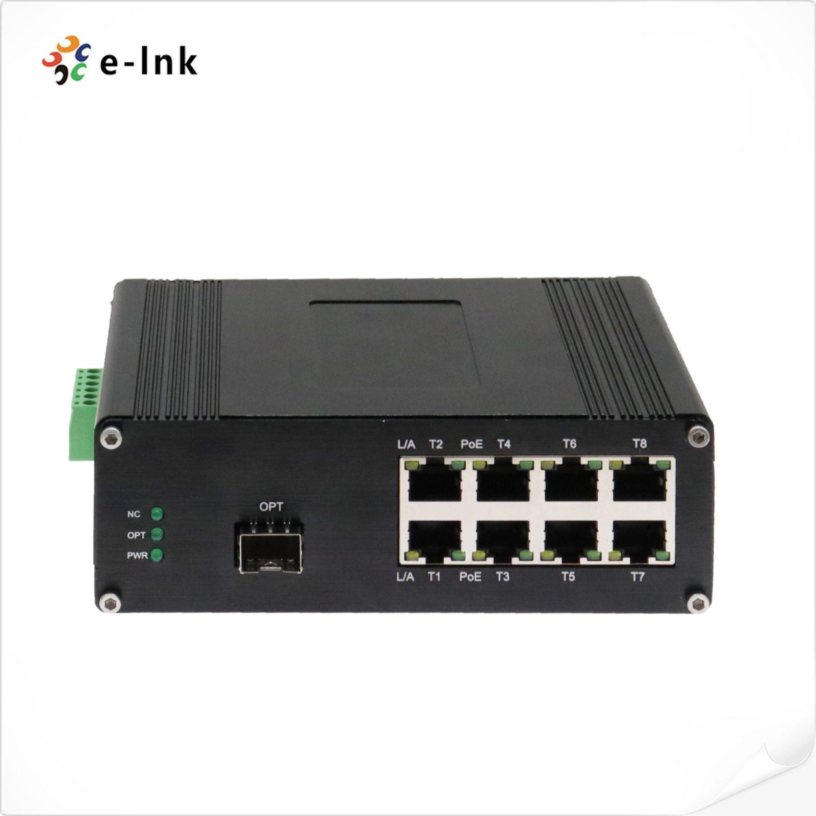 LED Screen Fiber Converter with 1x10G SFP+ Fiber Port + 8 x 10/100 ...