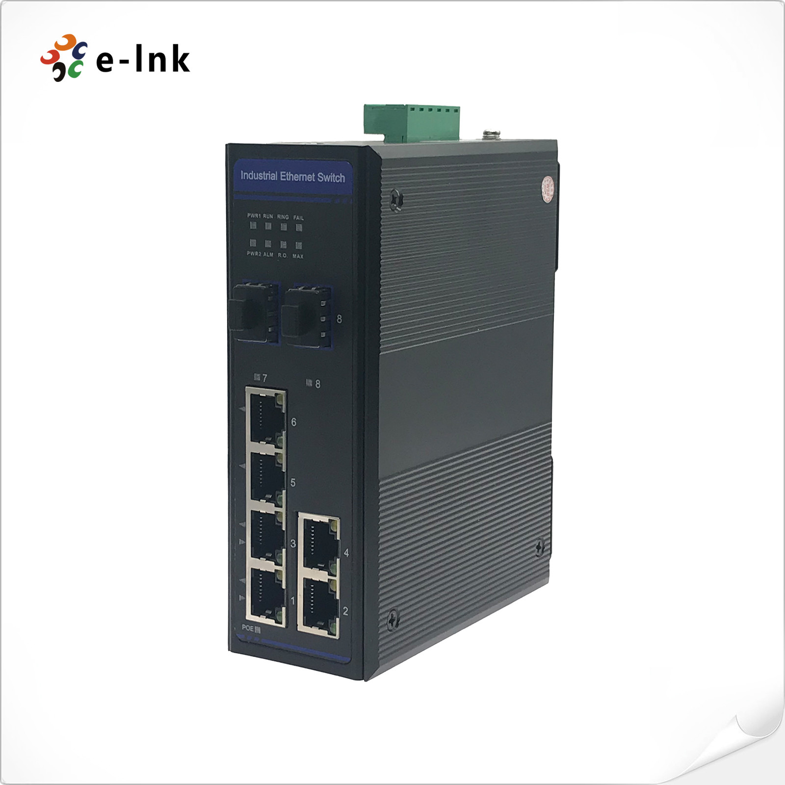 IEEE 802.1Q 4 Port Din Rail Industrial PoE Switch Wall Mount