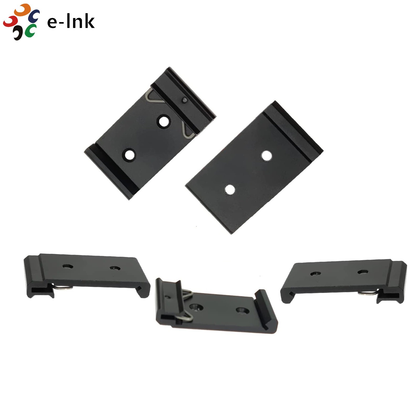 DIN Rail Mount Clip 1.08 Width Universal 35mm Black Aluminum DIN Rail Fixed Clamp