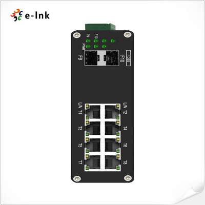 Managed Ethernet Switch Industrial 8 Port 10/100/1000T Gigabit to 2-Port 1000X SFP Fiber