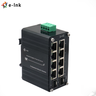 Mini Industrial Managed 8-Port 10/100/1000T + 2-Port 100/1000X SFP Ethernet Switch