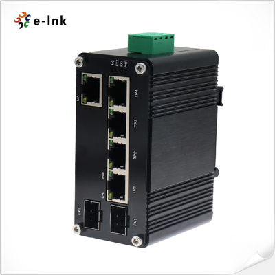 Industrial PoE Powered 5-Port 10/100/1000T + 2-Port 100/1000X SFP Ethernet Switch with PoE Passthrough
