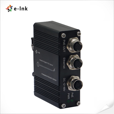EN50155 Industrial 1-port 10/100/1000 PoE Injector with 30W output, M12 connector