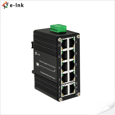 Mini Industrial 10-Port 10/100/1000T RJ45 Compact Ethernet Switch 12~48VDC