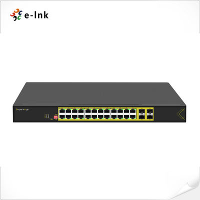 quality L2 + 802.3at PoE Managed Rack mount 24-Port 10/100/1000T + 4-Port 1000X SFP PoE Switch factory