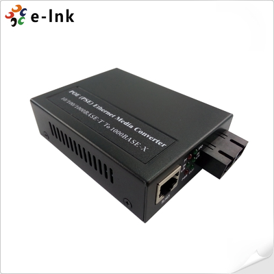 1-Port 1000BASE-SFP to 2-Port 10/100/1000BASE-T 802.3at PoE Media Converter