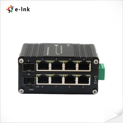 Mini Industrial Managed 8-Port 10/100/1000T + 2-Port 100/1000X SFP Ethernet Switch