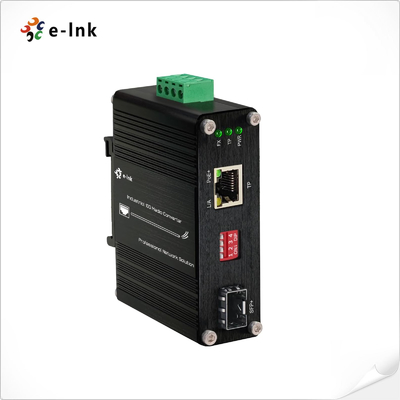 Mini Industrial 10G/5G/2.5G/1G/100M 802.3at to 10GBASE-X SFP+ Media Converter