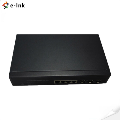 10/100/1000M Media Converter 4-TX + 3-FX(SFP) Port Fiber Switch