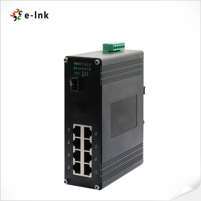 Industrial 8-Port 10/100/1000T 802.3bt PoE + 1-Port 100/1000Base-X Ethernet Switch