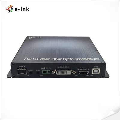 1Ch 1080P DVI + 1Ch USB KVM + 1Ch RS232 + 1Ch Bidi Stereo Audio + 1Ch GPIO over Fiber Extender
