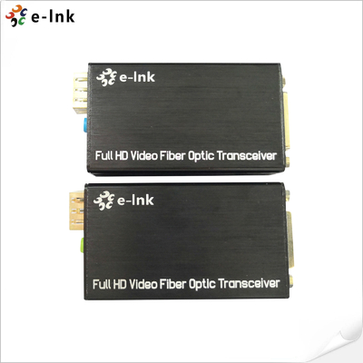 Mini-type DVI Fiber Optic Extender with external stereo audio
