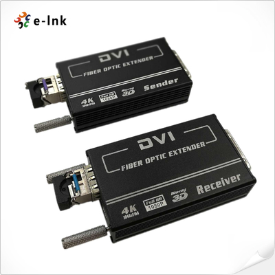 Mini 4KX2K DVI Fiber Transceiver  MM 300M  Auto EDID