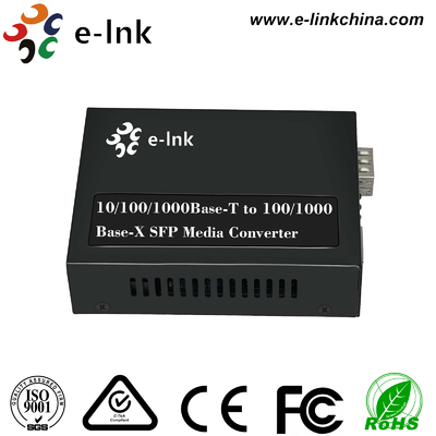10/100/1000BASE-T to 100/1000BASE-X SFP Media Converter with 48VDC Power Input