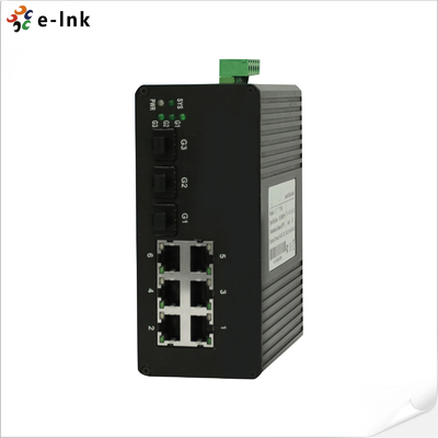 6 Port Managed Industrial Ethernet Switch with 3 1000Base-X SFP ports and 6 10/100Base-T(X) ports