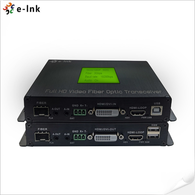 Cloud managed Multi-function HDMI Fiber Converter 1Ch 1080P HDMI + USB KVM + 1Ch RS232 + 1Ch Bidi Stereo Audio + GPIO
