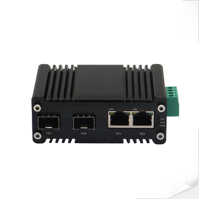 Mini Industrial 2-port 10/100/1000Base-T + 2-port 100/1000Base-X SFP Ethernet Switch