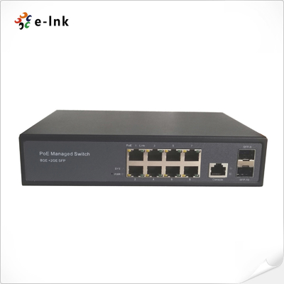 Managed 8 Port Gigabit + 2 Port SFP Auto-sensing IEEE 802.3af/at POE/POE+ and 24V passive POE Switch
