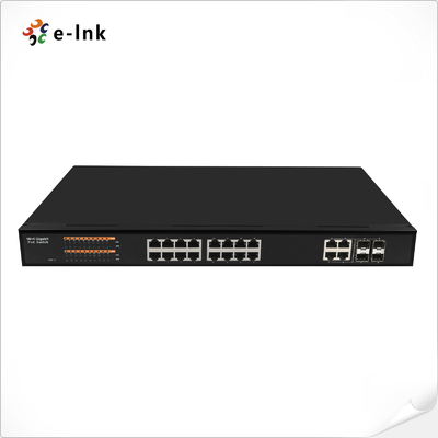 Managed 16-Port 10/100/1000T 802.3at PoE + 4-Port 100/1000 SFP Combo Ethernet Switch