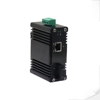 Mini Industrial 100/1000BASE-X to 10/100/1000BASE-T 30W PoE+ Media Converter