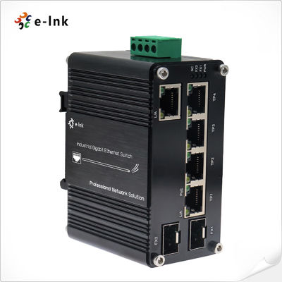 quality Industrial PoE Switch Gigabit Converter 48~57VDC IP40 high-strength metal case factory