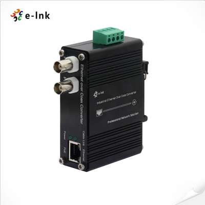 1Ch DIN-Rail Industrial 10/100Base-TX Ethernet over Coax Extender