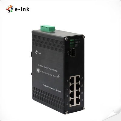 quality Industrial PoE Switch 8-Port 10/100/1000T 802.3at PoE + 1-Port 100/1000Base-X factory