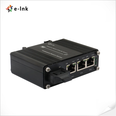 Mini Industrial 3-Port 10/100/1000T 802.3at PoE + 1-Port 1000X SC Ethernet Switch with 12~48VDC Input and Voltage Booster