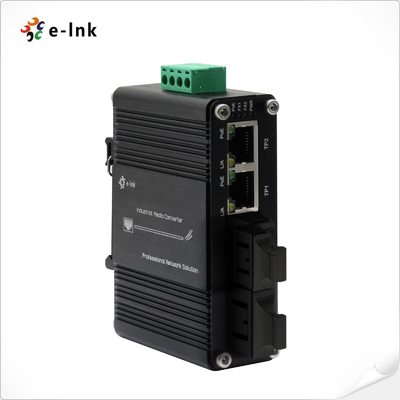 Mini Industrial 2-Port 10/100/1000T 802.3at PoE + 2-Port 100/1000Base-X SFP Ethernet Switch with 12~48VDC Power Booster Function
