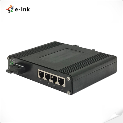 Industrial 4-Port 10/100/1000T 802.3bt PoE + 1-Port 100/1000BASE-X Ethernet Switch with SFP, SC, FC, ST Optional