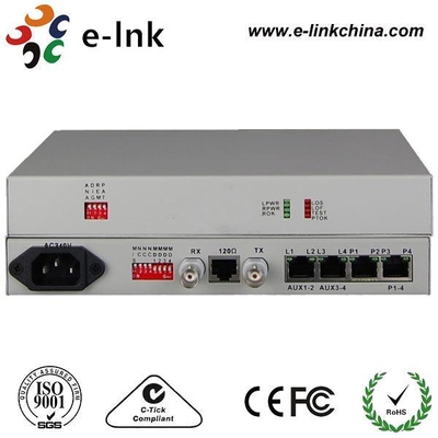 4 voice (FXS/FXO) phone over E1 converter/Mux