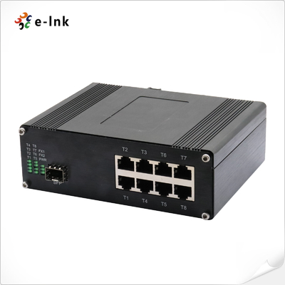 Industrial 8-Port 10/100/1000T 802.3at PoE + 1-Port 100/1000Base-X Ethernet Switch