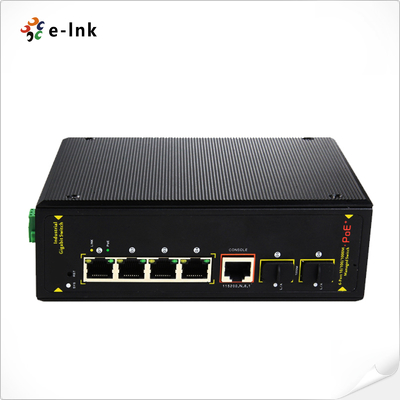 Unmanaged Industrial 4-port 10/100/1000T UPoE (60W high Power) + 2-port 1000X SFP Ethernet Switch