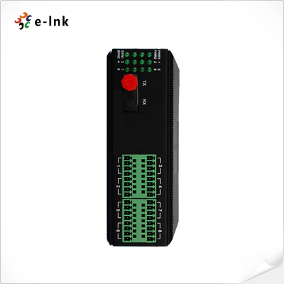 Industrial DIN-Rail 1~16Ch Contact Closure over Fiber Converter