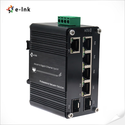 Industrial PoE Powered 5-Port 10/100/1000T + 2-Port 100/1000X SFP Ethernet Switch with PoE Passthrough 