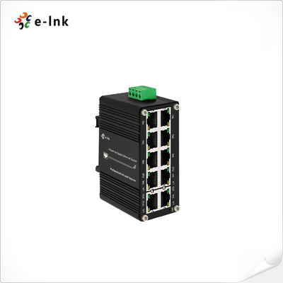 Mini Industrial 8-Port 10/100/1000T 802.3at PoE + 2-Port 10/100/1000T Compact Ethernet Switch Supports DIN-Rail installation