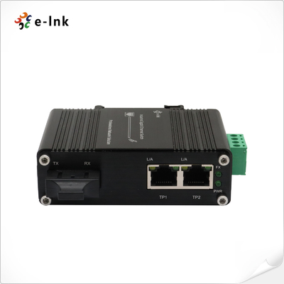 Mini Industrial 2-Port 10/100Base-TX to 100Base-FX Media Converter with Supports Full/Half-duplex, Auto-negotiation 