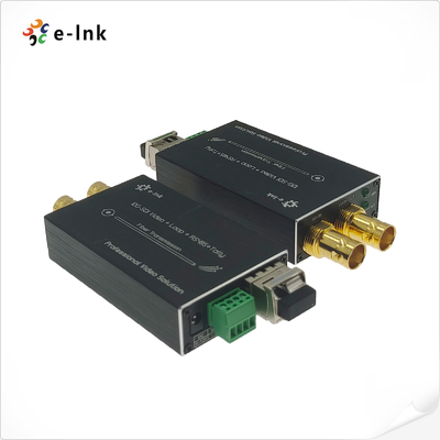 Mini 12G-SDI to Fiber Converter with Tally and RS485 with Full digital non-compression broadcast level transmission
