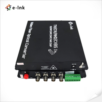 4Ch 5MP HD-Video 4-in-1 Video Fiber Converter Through LED indicators to inform its functional mode
