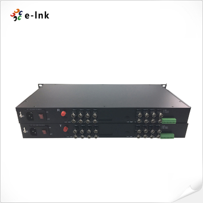 16Ch HD-AHD/HD-CVI/HD-TVI/CVBS 4-in-1 Video Fiber Converter with Plug and play simple installation