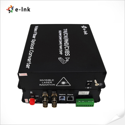 4-Ch 1080P HD Video + 1-Ch 10/100M Ethernet + 1-Ch FXO/FXS Telephone + 1-Ch Backward Data RS485 over Fiber Converter