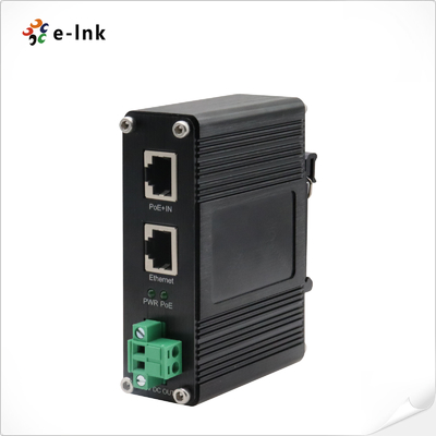 Industrial 10/100/1000Mbps 802.3at PoE+ Splitter Output Voltage 19VDC with Distance up to 100 meters