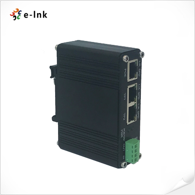 Industrial IEEE802.3af/at PoE Splitter with 2-port switch function, output voltage 12VDC Supports output power up to 20W